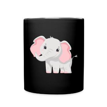 Elephant Family Mother Baby T-Shirt - Full Colour Mug - black - Front