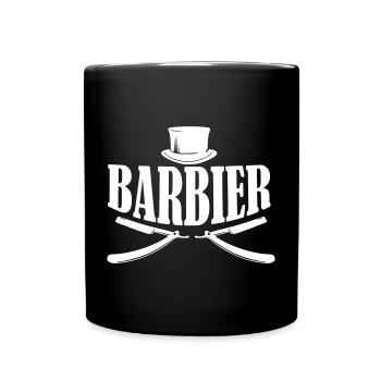 barber barbier shirt - Tasse einfarbig - Schwarz - Vorne
