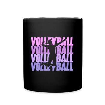 Volleyball Women Girls Volleyball Player - Full Colour Mug - black - Front
