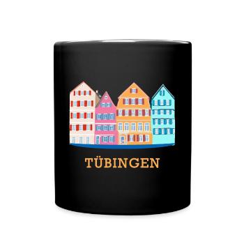 Tübingen, Neckar view, drawing, Germany - Full Colour Mug - black - Front