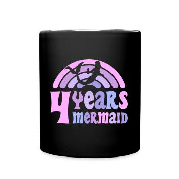 4 Anniversaire Fille 4 ans Sirène - Mug uni - noir - Devant