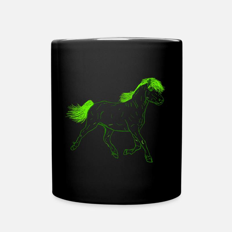 Vert cheval - Mug uni - noir
