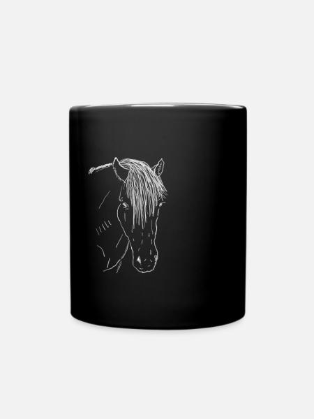 Pferd - Tasse einfarbig - Schwarz