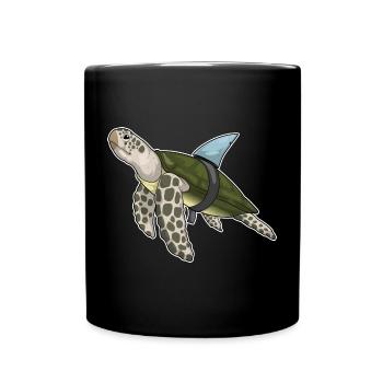 Turtle Shark Fin - Full Colour Mug - black - Front
