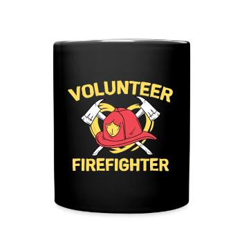 Freiwillige Feuerwehr Feuerwehrmann Firefighter - Tasse einfarbig - Schwarz - Vorne