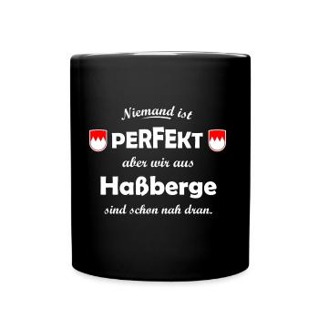 Haßberge in Franken - Tasse einfarbig - Schwarz - Vorne