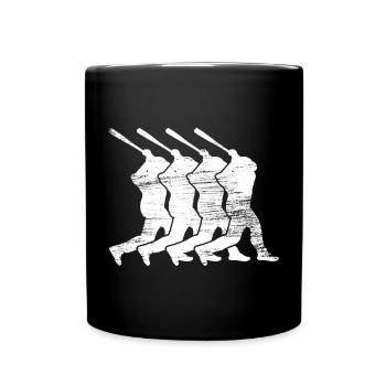 Baseballspieler - Tasse einfarbig - Schwarz - Vorne