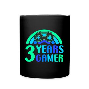 3ème anniversaire garçon 3 ans contrôleur de jeu - Mug uni - noir - Devant