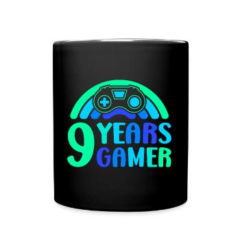 9ème anniversaire garçon 9 ans contrôleur de jeu - Mug uni - noir - Devant