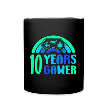 10th Birthday Boy 10 Years Controller Gaming - Full Colour Mug - black - Front