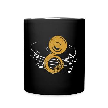 Sousaphon Blasmusik Instrument Musik Noten - Tasse einfarbig - Schwarz - Vorne