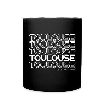 Neon Toulouse lettering - Full Colour Mug - black - Front