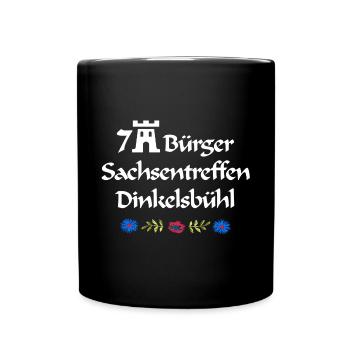 7Bürger Sachsentreffen Dinkelsbühl weiße Schrift - Tasse einfarbig - Schwarz - Vorne
