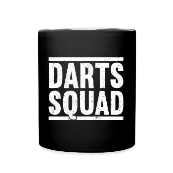 Dart Darts Volltreffer - Tasse einfarbig - Schwarz - Vorne