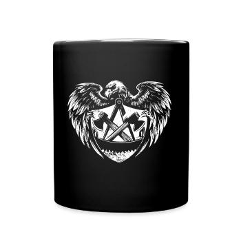 Zimmermann Zunft WappenDeutscher Adler - Tasse einfarbig - Schwarz - Vorne