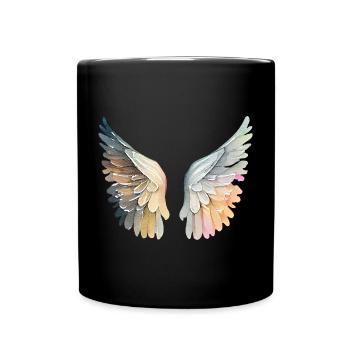 Ailes d'ange pastel artistic - Mug uni - noir - Devant