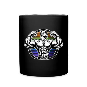 Power Figure in Rainbow Halos Bodybuilder - Full Colour Mug - black - Front