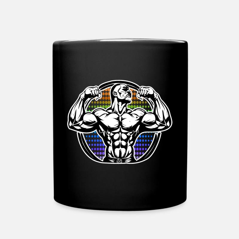 Kraftfigur im Rainbow-Halos Bodybuilder - Tasse einfarbig - Schwarz