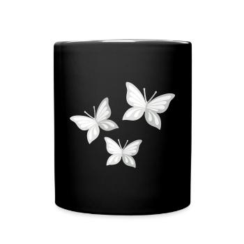 Schmetterling; Schmetterling - Tasse einfarbig - Schwarz - Vorne