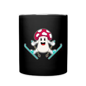 Skis de saut de Pilz - Mug uni - noir - Devant
