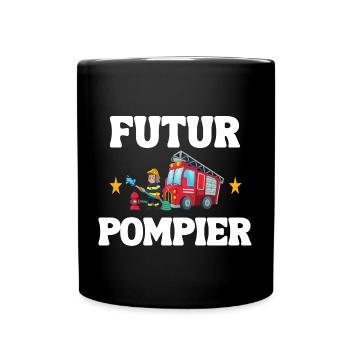 Futur Pompier Cadeau Enfant Cadeau Bebe - Mug uni - noir - Devant