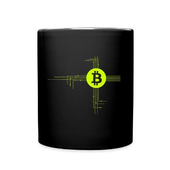 Das Coin Netzwerk - Tasse einfarbig - Schwarz - Vorne