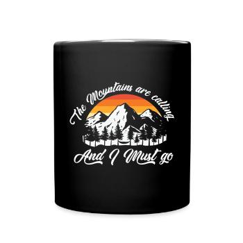 mountain, hiking, hiking - Full Colour Mug - black - Front
