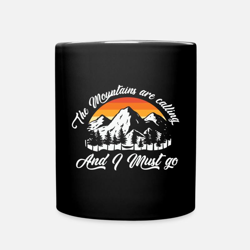 Berg, Wandern, Wandern - Tasse einfarbig - Schwarz