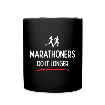 Marathonläufer machen es länger - Tasse einfarbig - Schwarz - Vorne