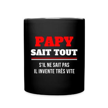 grand-père, papy, super papy - Mug uni - noir - Devant