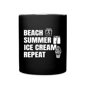 Dicton amateur de crème glacée - Mug uni - noir - Devant