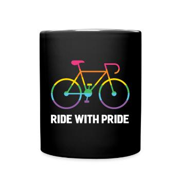 LGBTQ-Radfahrer - Fahre mit Stolz - Tasse einfarbig - Schwarz - Vorne