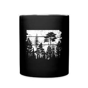 In the black and white forest in vintage - Full Colour Mug - black - Front