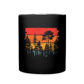 In the woods at sunrise - Full Colour Mug - black - Front