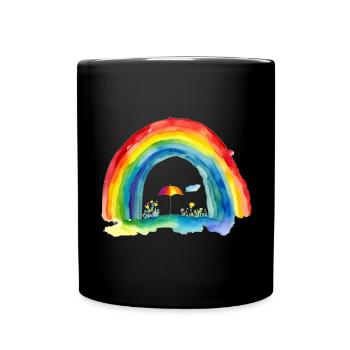 Regenbogen - Tasse einfarbig - Schwarz - Vorne