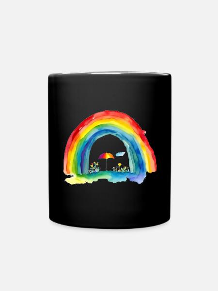 Regenbogen - Tasse einfarbig - Schwarz