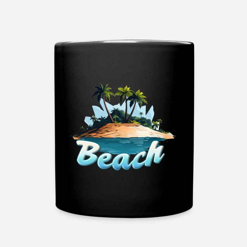 Motif de bande dessinée Beach Beach - Mug uni - noir