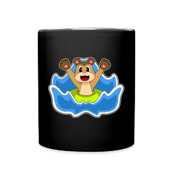 Été de la nage dans le ring de natation de suricate - Mug uni - noir - Devant