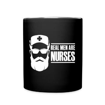 Les vrais hommes sont des infirmières - Infirmière Pfleger - Mug uni - noir - Devant