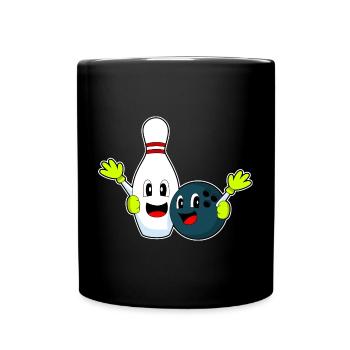 Bowling Bowlingkugel Pin - Tasse einfarbig - Schwarz - Vorne