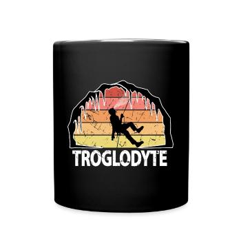 Troglodyte Funny Caving - Potholing Speleology - Full Colour Mug - black - Front