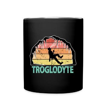 Troglodyte Funny Caving - Potholing Speleology - Full Colour Mug - black - Front