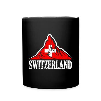 Suisse Cervin - Drapeau suisse - Mug uni - noir - Devant