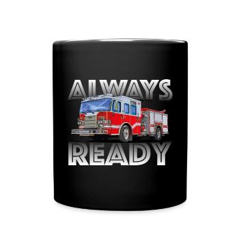 The fire brigade, your friend and helper - Full Colour Mug - black - Front