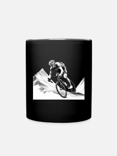 Vélo de route, randonnée en montagne, vélo et descente - Mug uni - noir
