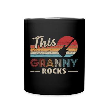 Cette grand-mère de grand-mère bassiste de Granny Rocks - Mug uni - noir - Devant