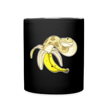 Schlange Banane - Tasse einfarbig - Schwarz - Vorne