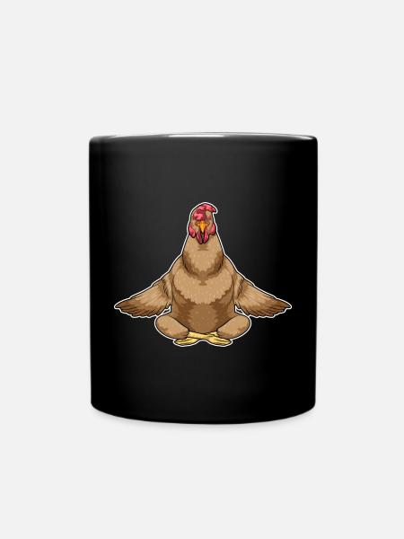 Huhn Yoga Fitness Meditation - Tasse einfarbig - Schwarz