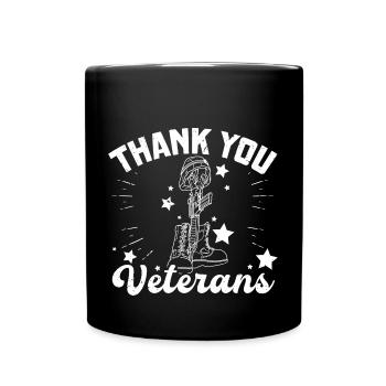Thank you veterans military father's day - Tasse einfarbig - Schwarz - Vorne