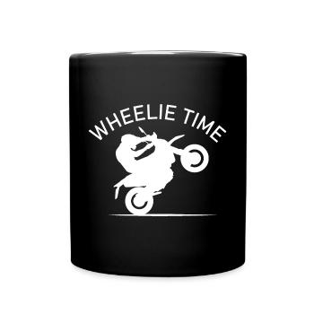 Wheelie Time Motorcycle Icon Moped Icon Logo - Mug uni - noir - Devant